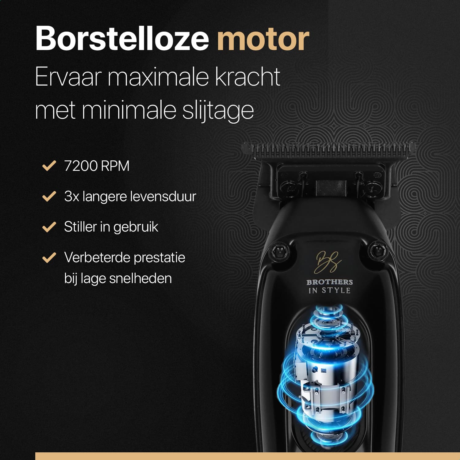 Borstelloze motor van de draadloze baardtrimmer voor maximale kracht en duurzaamheid