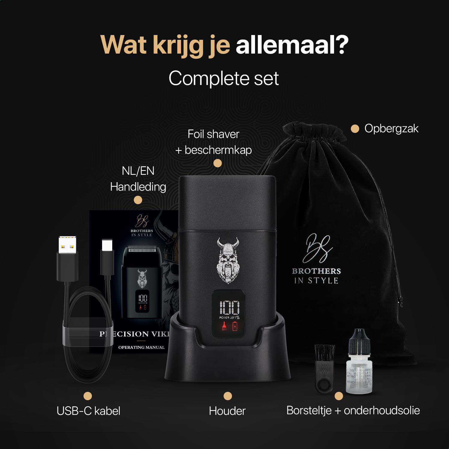 Verpakkingsinhoud van de foil shaver