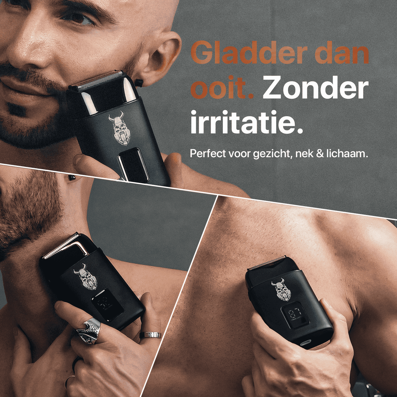 Triple Blade Foil Shaver smoothly shaves the face, neck, and body