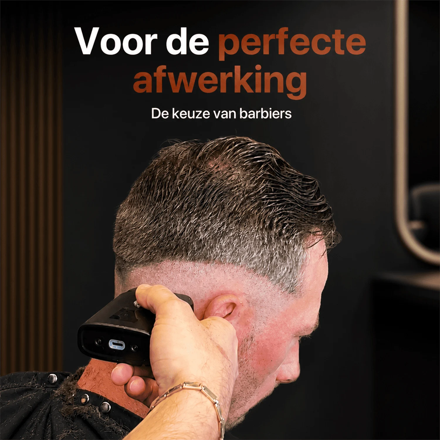 Barber uses Foil Shaver for a smooth fade finish.