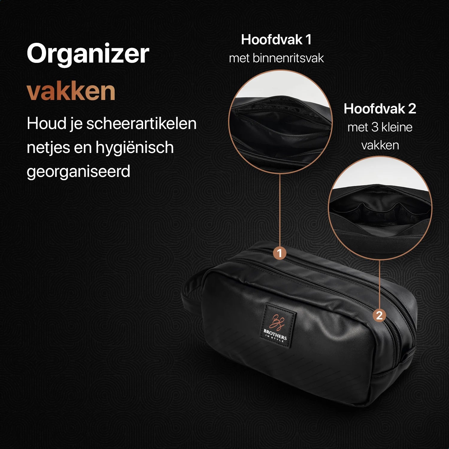Skull Master Pro organizer met hoofdvak en kleine opbergvakken