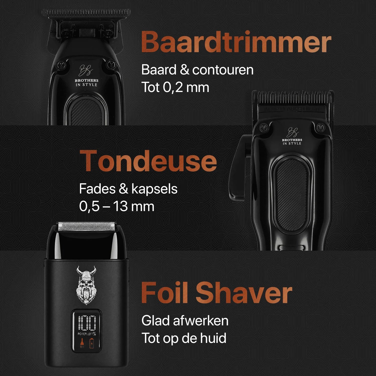 Professioneller Haarschneider, Barttrimmer und Folienrasierer mit Metallgehäuse