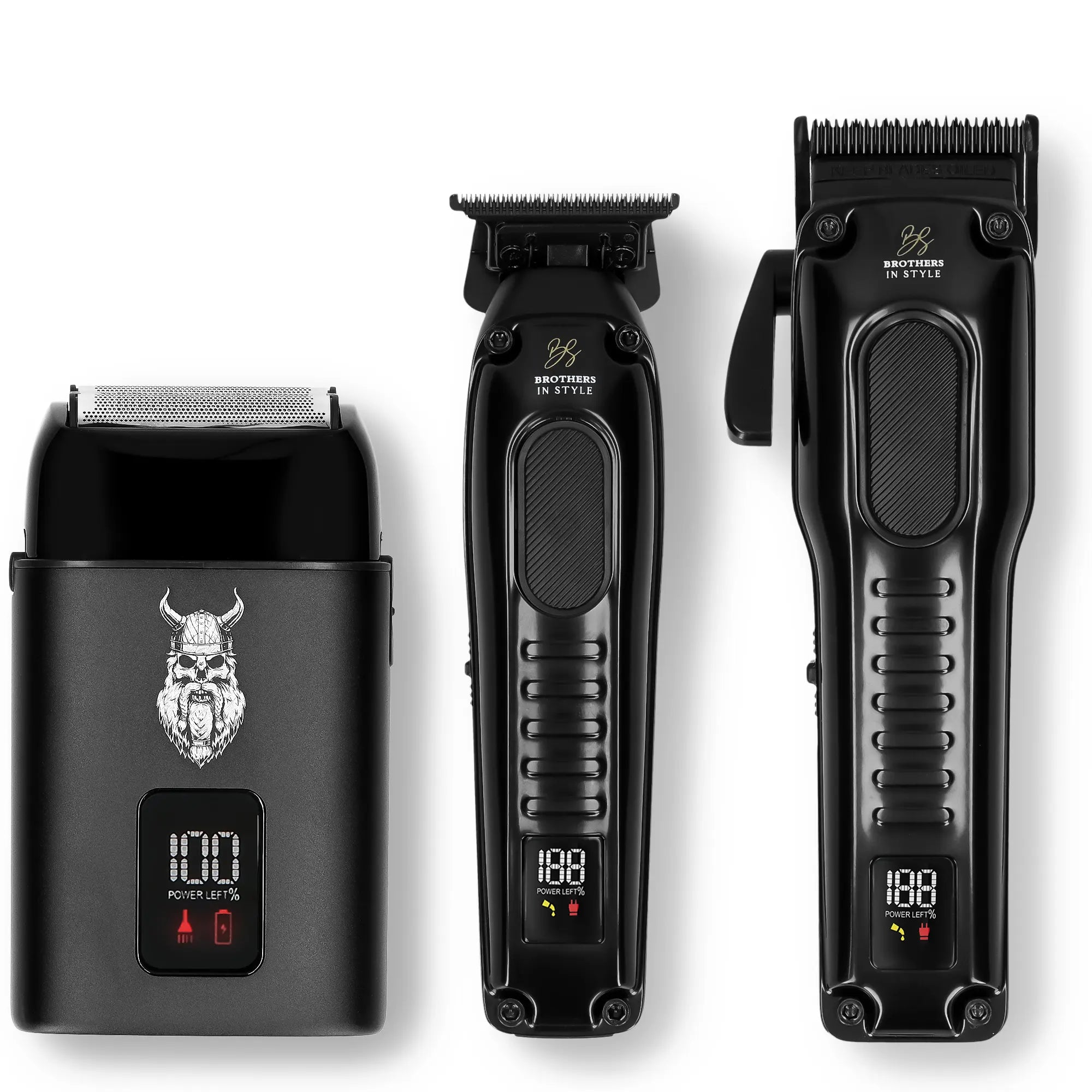 Tondeuse, baardtrimmer en Triple Blade Foil Shaver als complete groomingset
