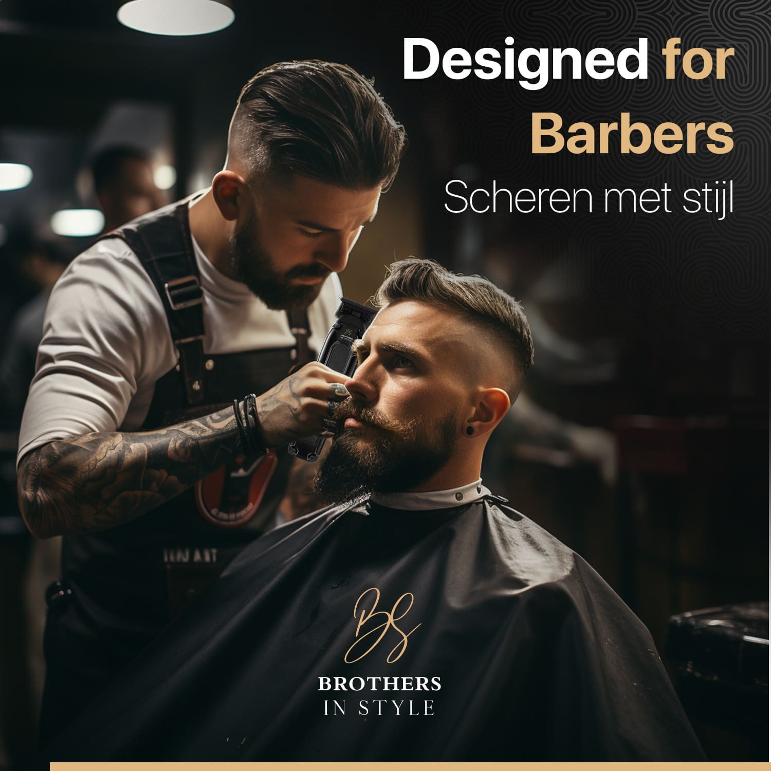 Draadloze baardtrimmer in gebruik voor het creëren van strakke lijnen en perfecte fades