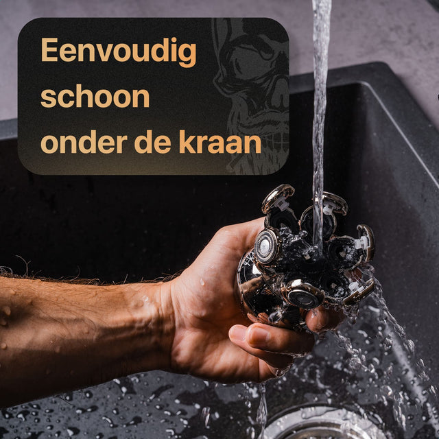 Hoofdscheerapparaat onder de kraan