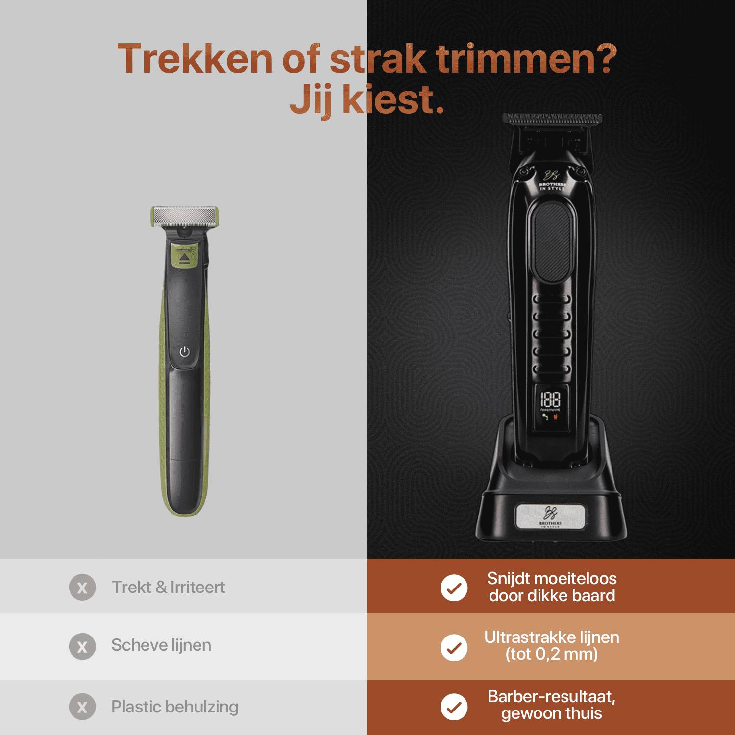 Viking Precision Barttrimmer im Vergleich zu einem Standardtrimmer für präzise Konturen