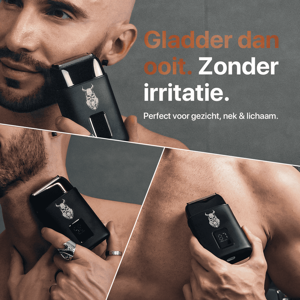 Triple Blade Foil Shaver smoothly shaves the face, neck, and body