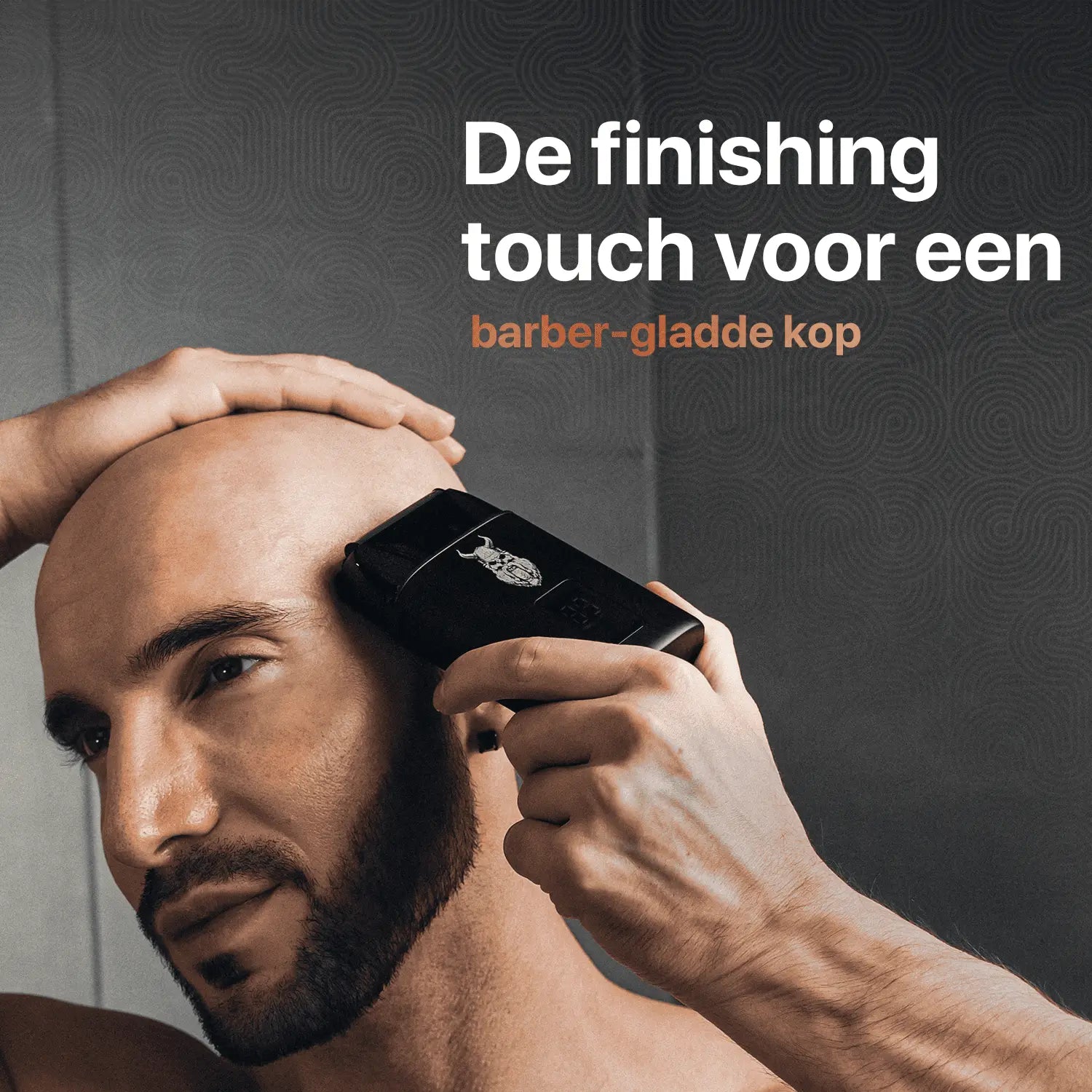 A man shaves his head smooth with the Foil Shaver.