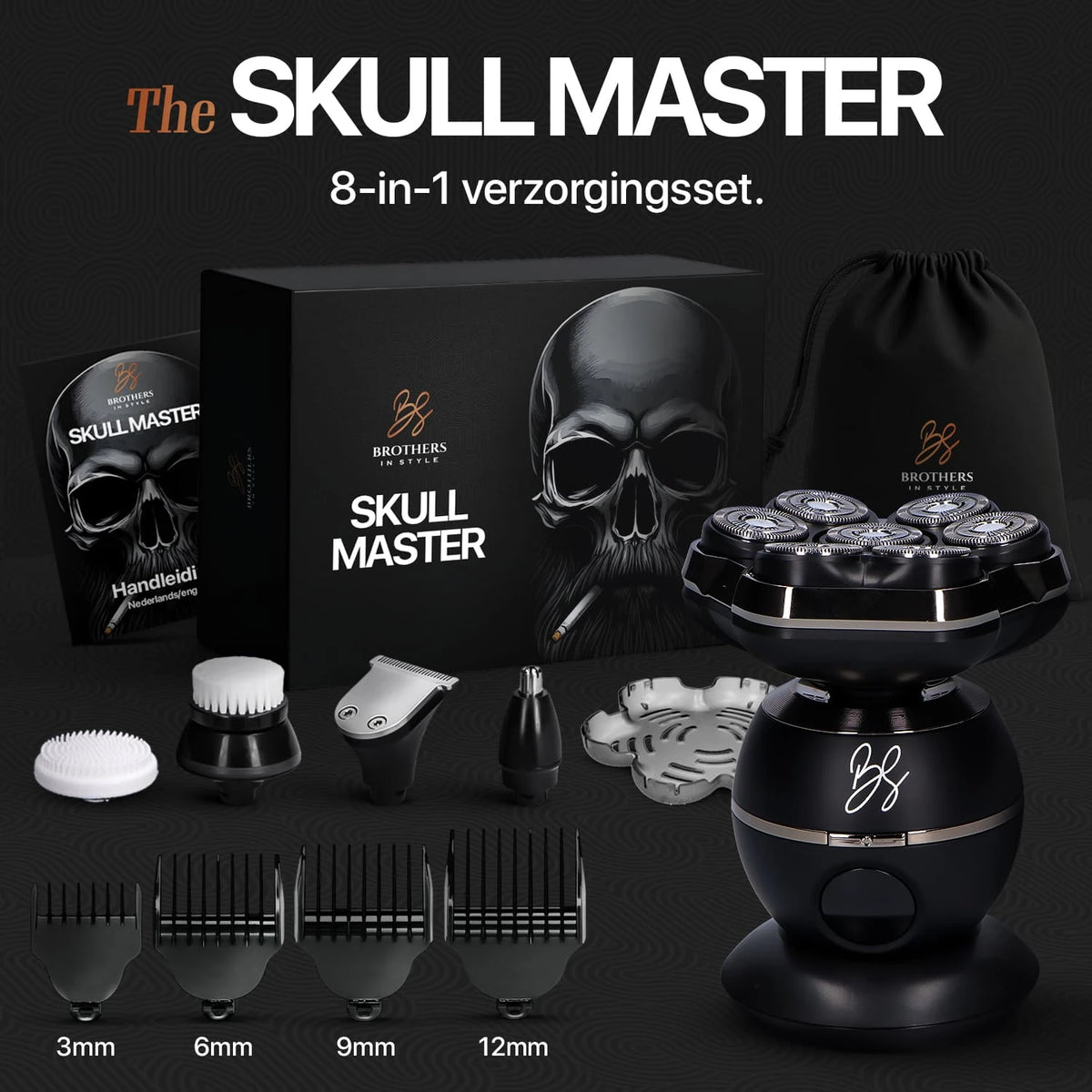 Skull Master Pro komplettes Pflege-Set mit Aufsätzen und Zubehör
