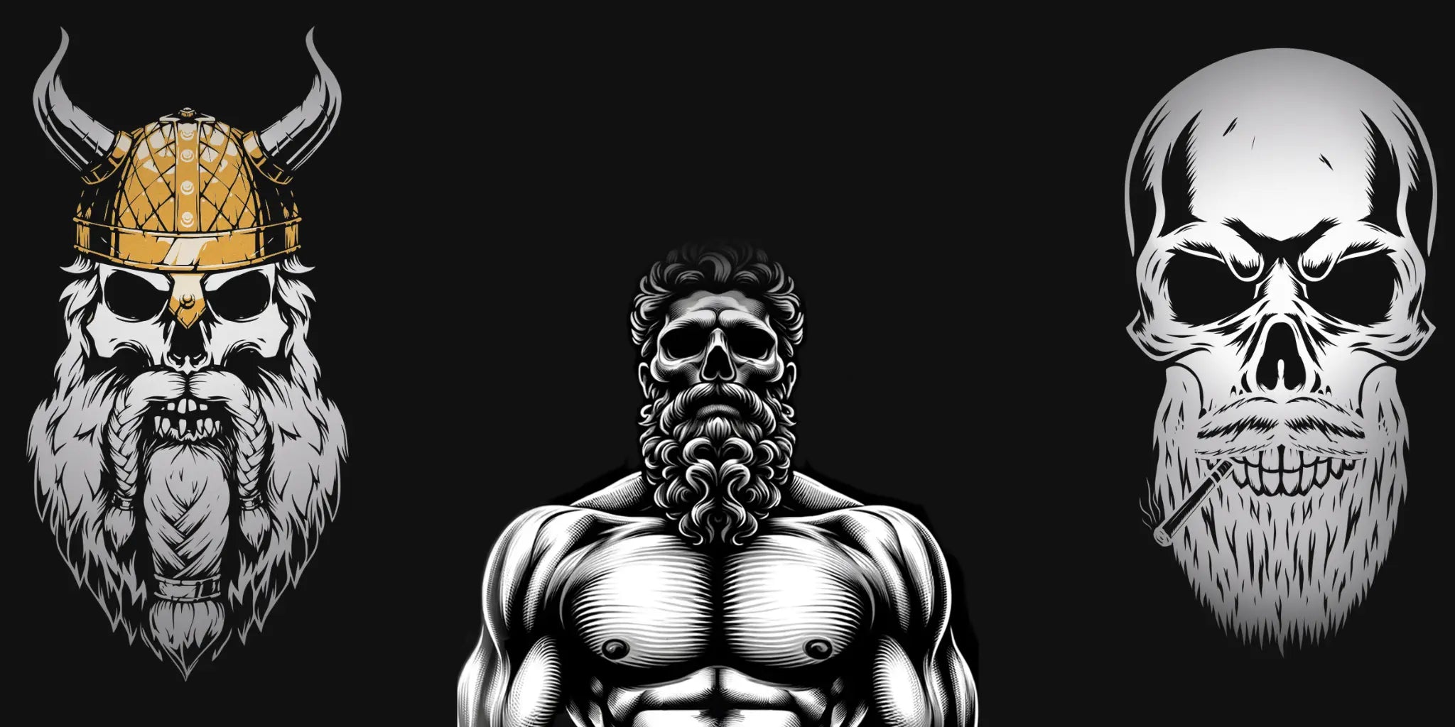 Decoratieve skulls als visueel element op de homepage
