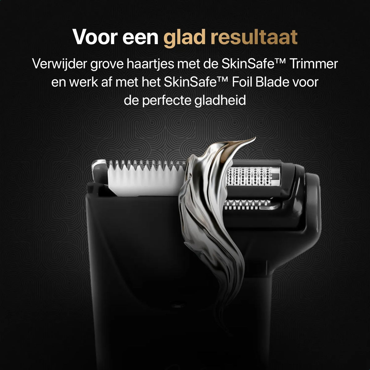Bodygroomer met trimmer en foil blade voor een glad resultaat