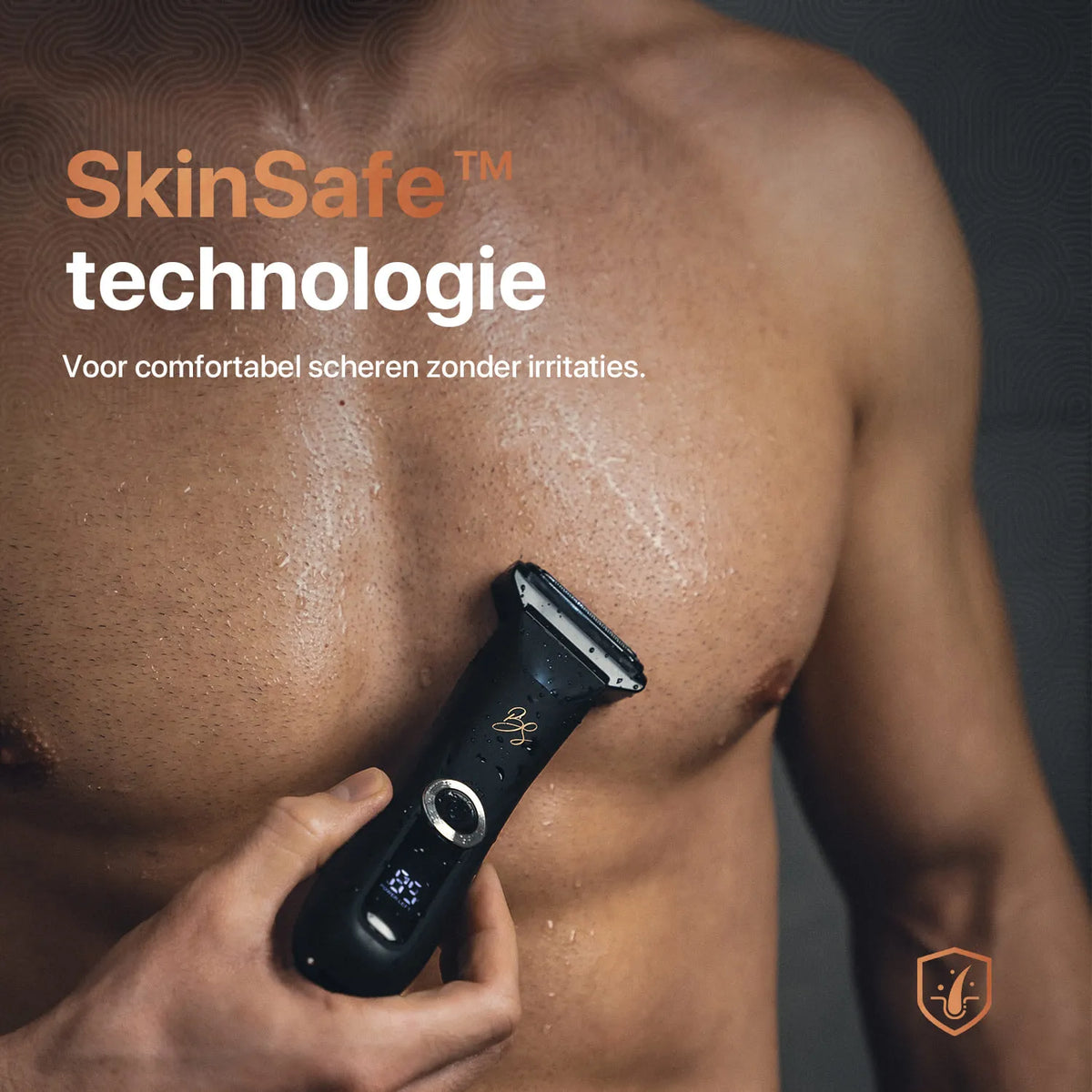 Bodygroomer met SkinSafe technologie voor comfortabel scheren van de borst