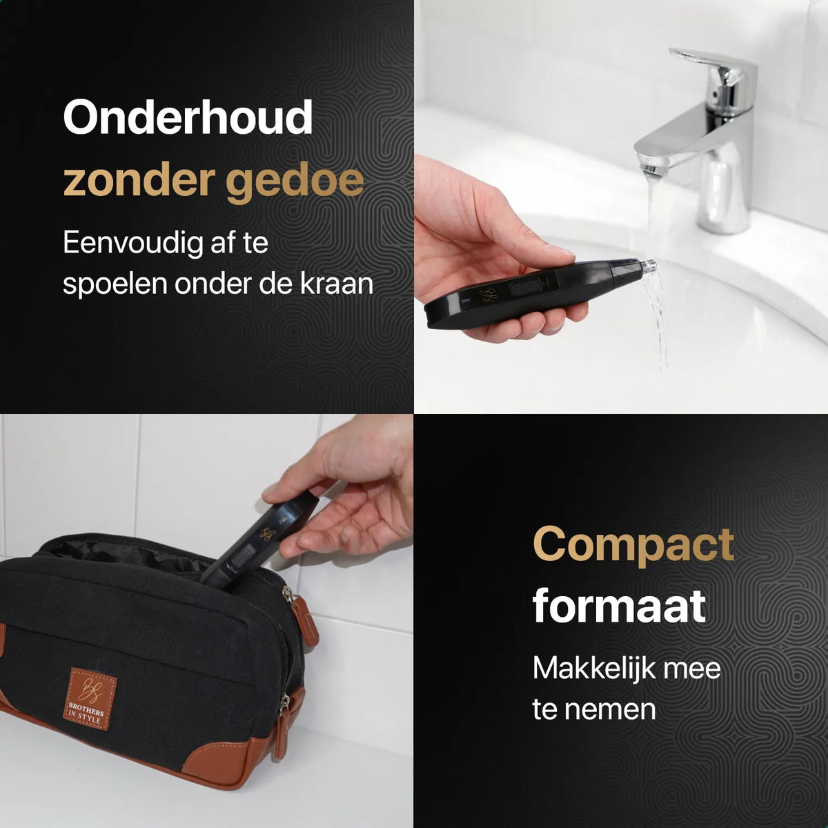 Afspoelbare neustrimmer met compact formaat voor eenvoudig meenemen