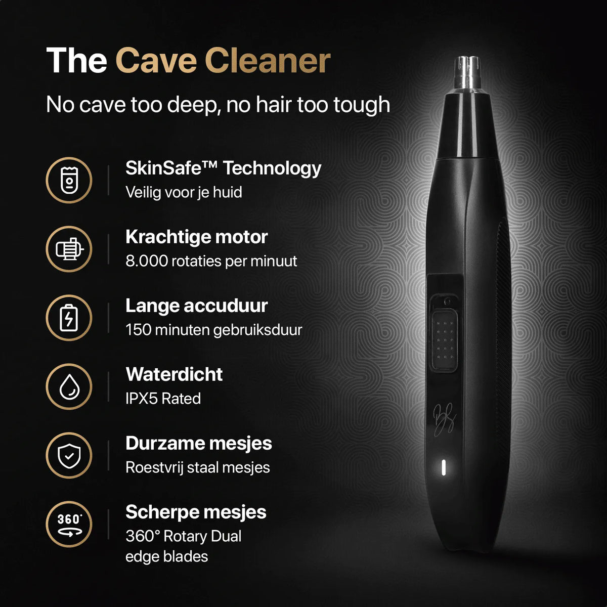 Neustrimmer met SkinSafe technologie, krachtige motor en waterdicht ontwerp