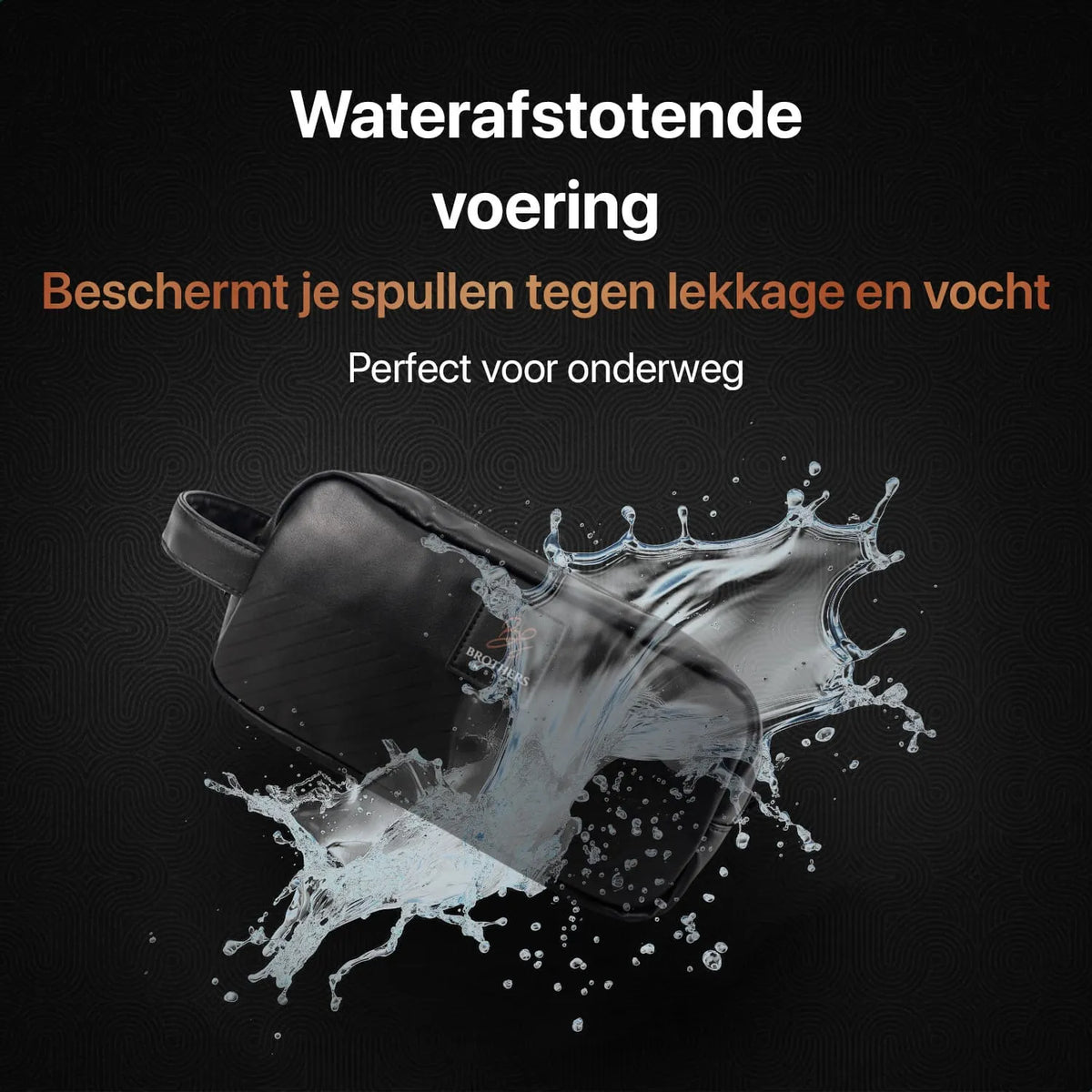 Toilettas met waterafstotende voering tegen lekkage en vocht