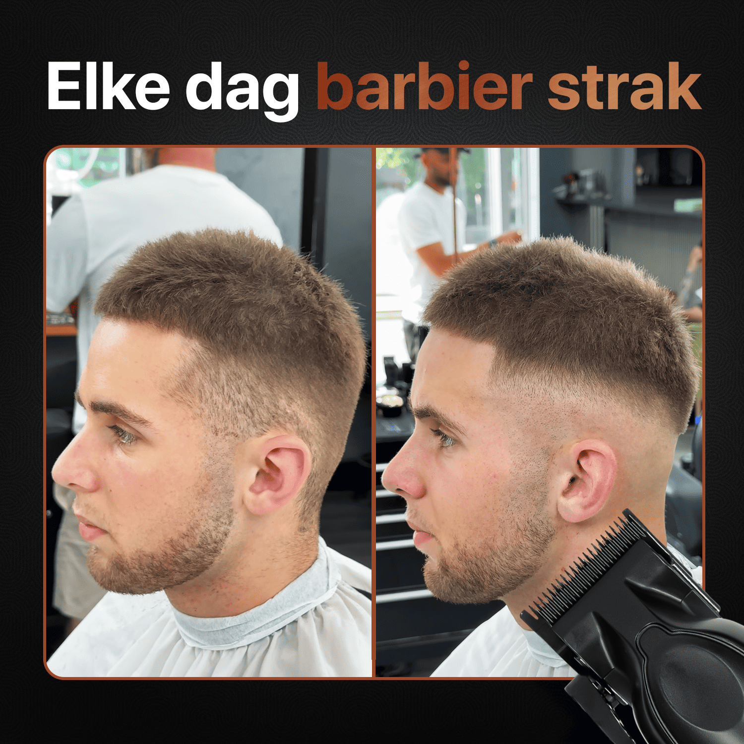 Viking Blade clipper with visibly sharp fade results.