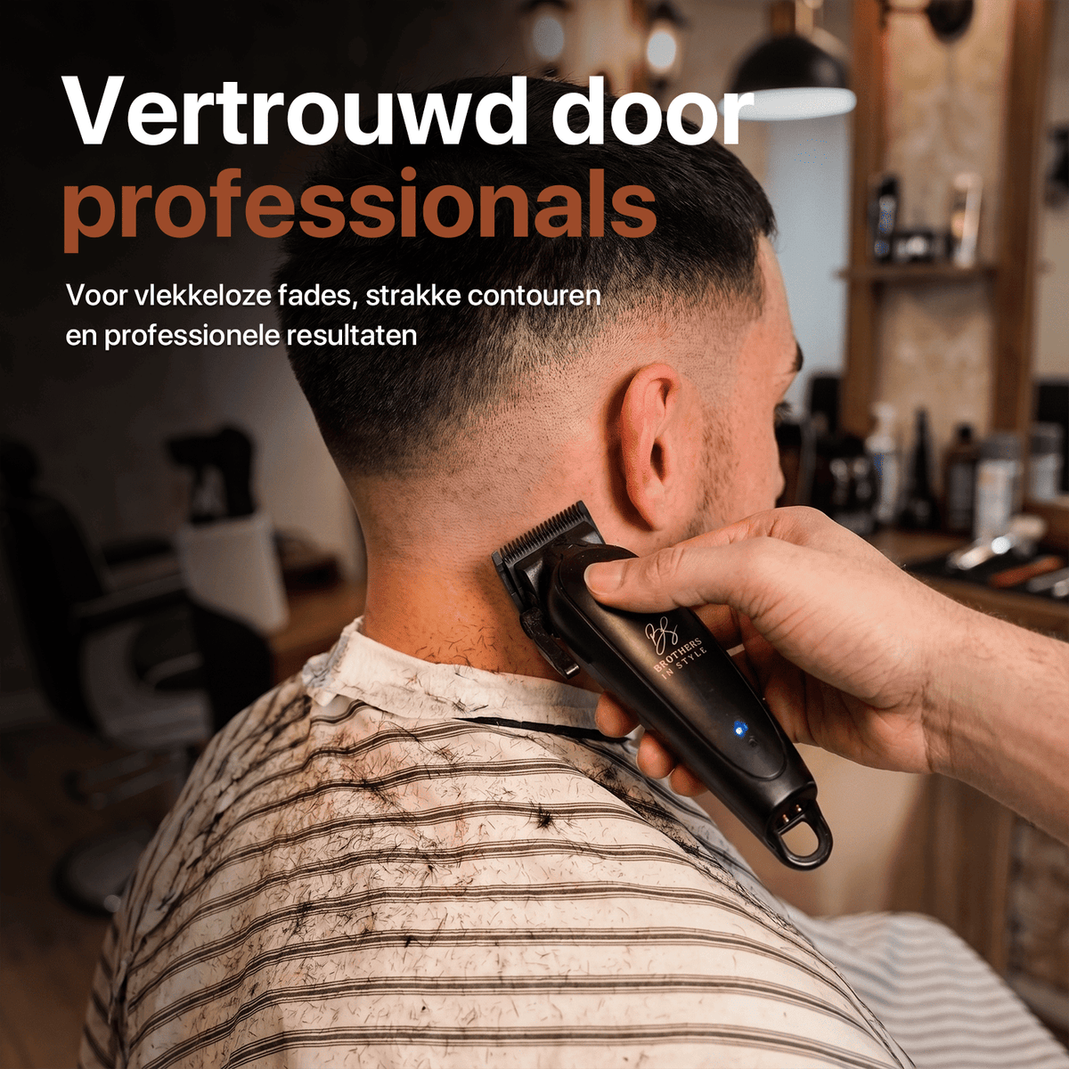 Professional barber uses the Viking Blade clipper for a clean neck fade.