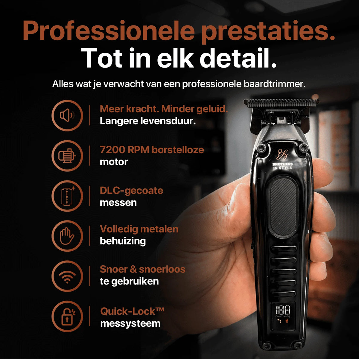 Viking Precision beard trimmer with metal housing and digital display