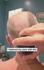 Customer review of the Skull Master head shaver highlighting a smooth, comfortable head shave in under three minutes without cuts or hassle.