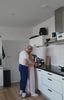 Strak getrimde baard en halslijn na gebruik van een baardtrimmer.